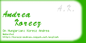 andrea korecz business card